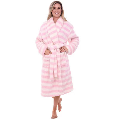 ADR Fluffy Robe, Fuzzy Robe for Women, Warm Soft Fluffy Robes for Women, Womens Robe Fuzzy Pastel Stripes XL | Target
