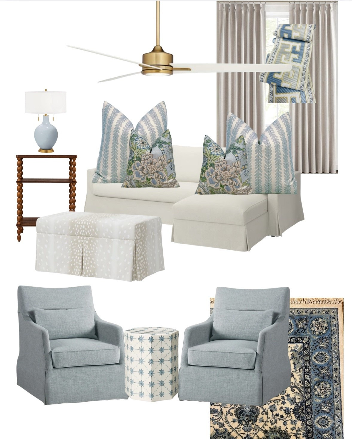 Linking what I can for this client’s dreamy new living room! 