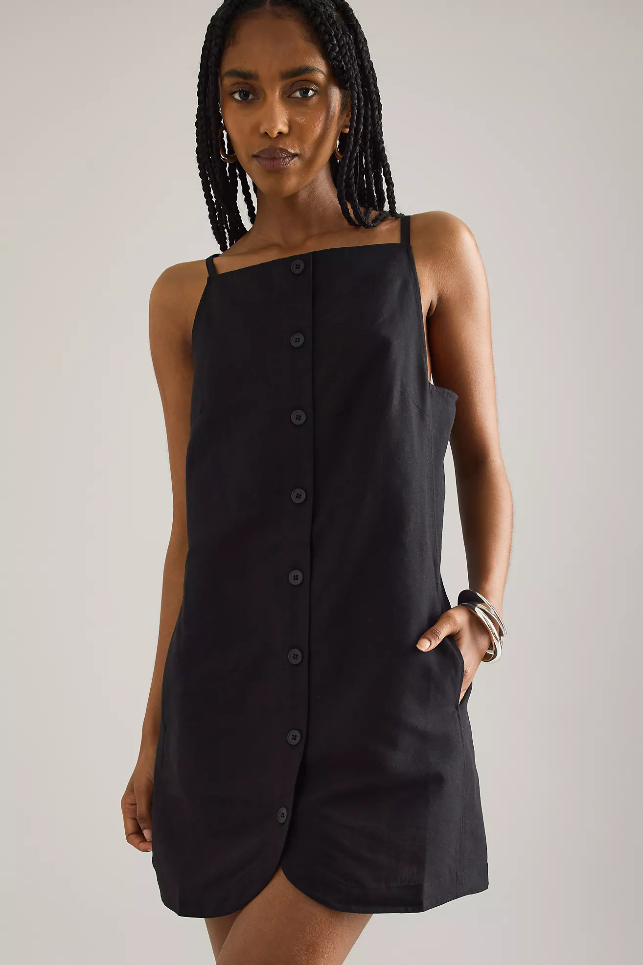 ALIGNE Ozzy Button-Front Linen Dress | Anthropologie (UK)
