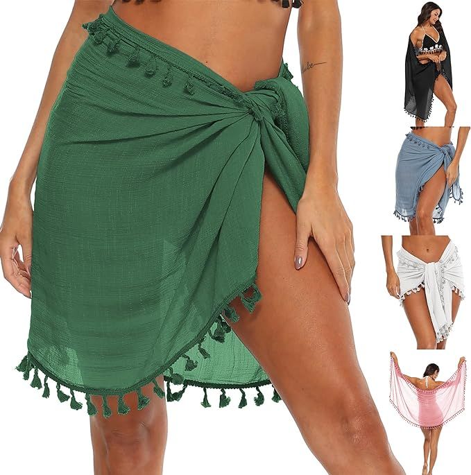 Sarong Swimsuit Coverup for Women Beachwear Bathing Suit Cover ups Swimwear Wrap Skirt Sexy Bikin... | Amazon (US)