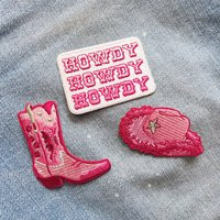 Pink Cowgirl Patches - Hat Patch Boot Howdy Space Disco Bachelorette Party Cowboy Southwest | Etsy (US)