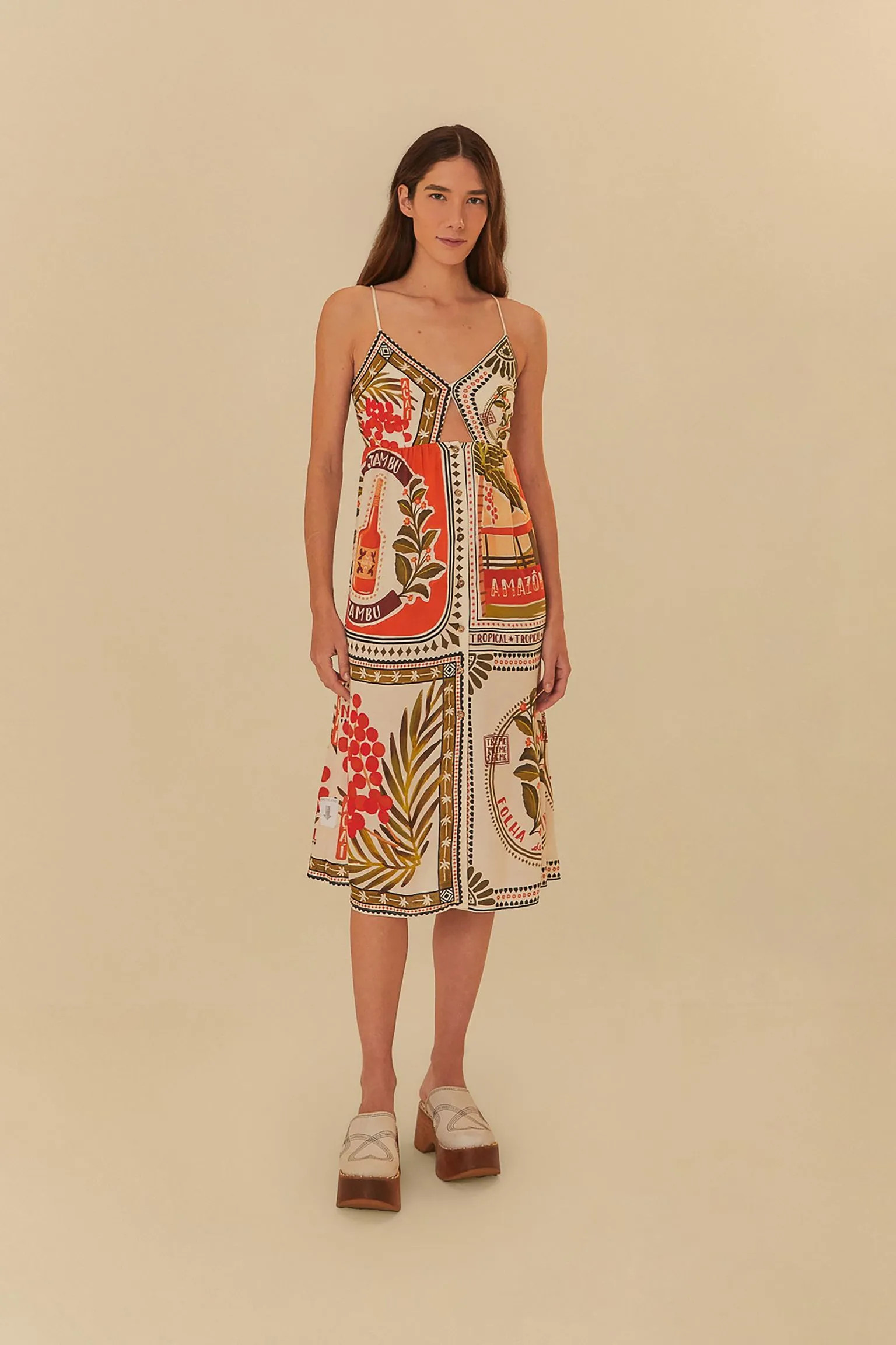 Vestido Midi Lenço Estampado Igarapé | Farm Rio (BR)