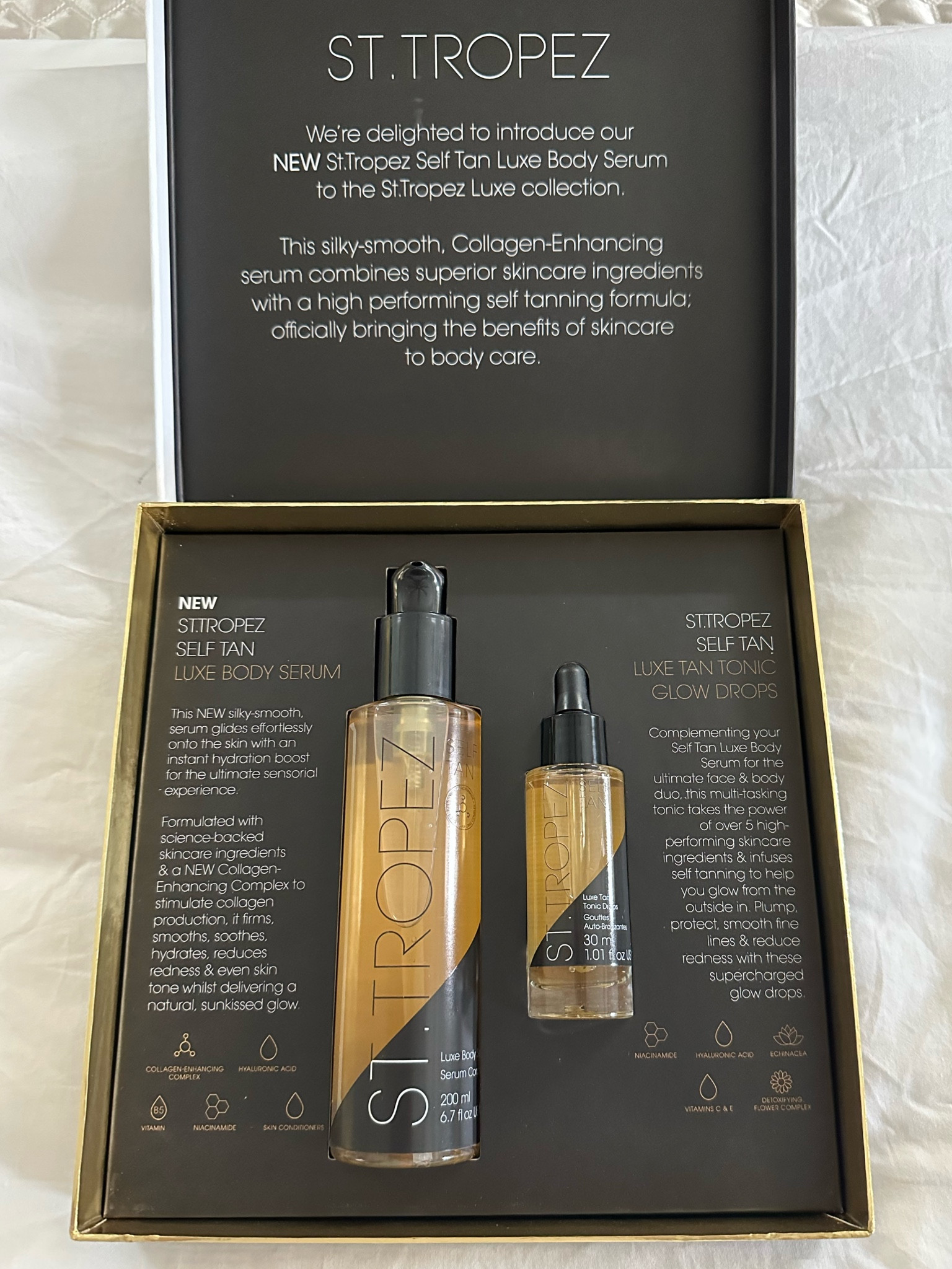 NEW IN from st tropez! St tropez self tan luxe body serum & self tan luxe tan tonic glow drops! Silky smooth formula that glides into skin with an instant hydration boost! 

#LTKunder100 #LTKstyletip #LTKbeauty