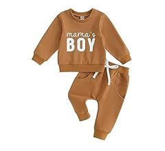YINGISFITM Fall Baby Boy Clothes Mamas Boy Crewneck Sweatshirt Long Sleeve Shirt Pocket Pants Tod... | Amazon (US)
