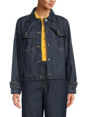 Cropped Denim Trench Coat | Saks Fifth Avenue OFF 5TH