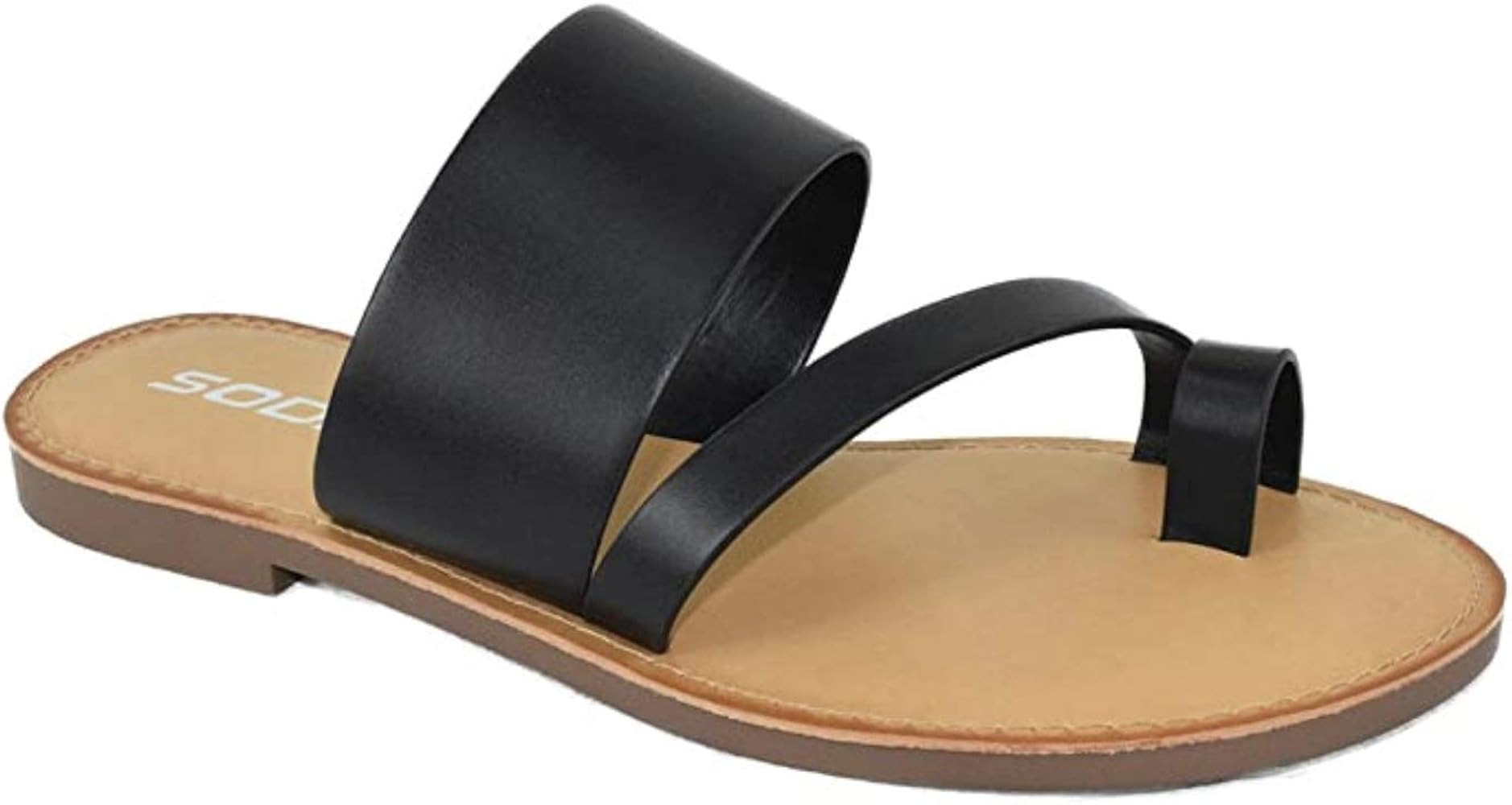 Soda Joan Womens Open Toe Slip On Flip Flop Sandals | Amazon (US)