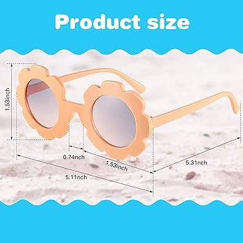3 Pieces Round Flower Sunglasses Girls Flower Glasses Cute Outdoor Beach Eyewear for Toddler Kids | Amazon (US)