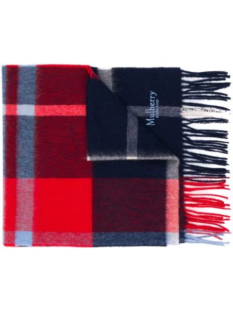 Mulberry Checked Lambswool Scarf - Farfetch | Farfetch Global