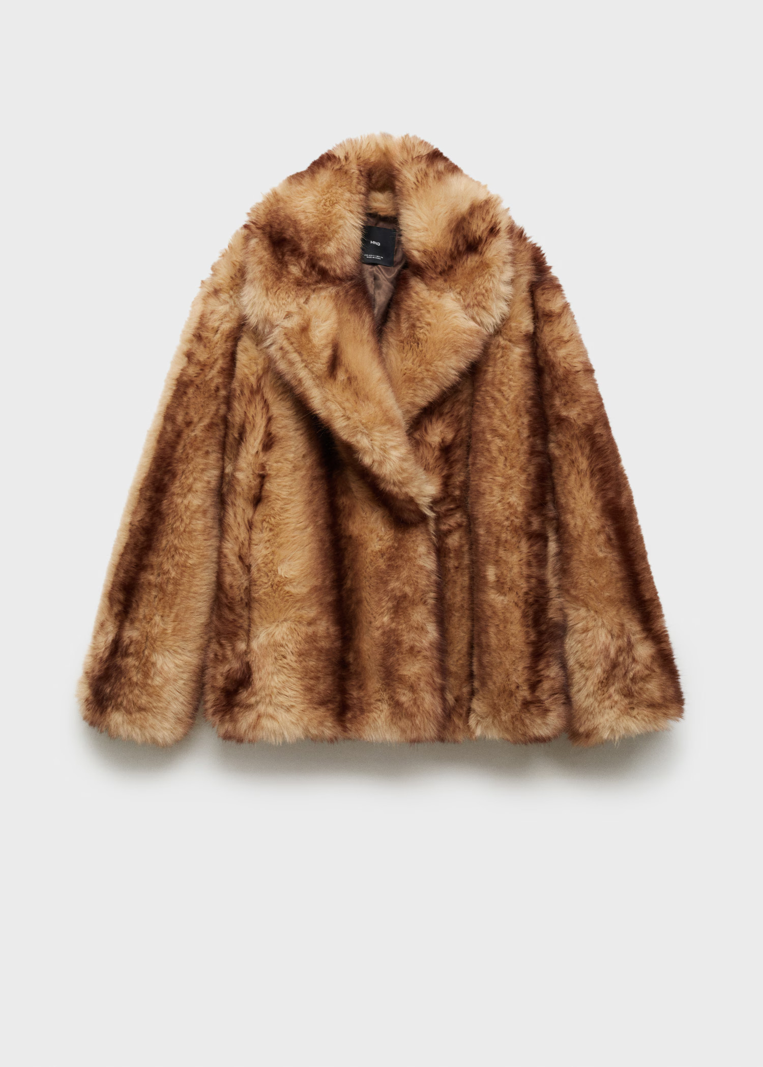 Coat with fur-effect lapels - Women | MANGO USA | Mango (US/MX/AU)