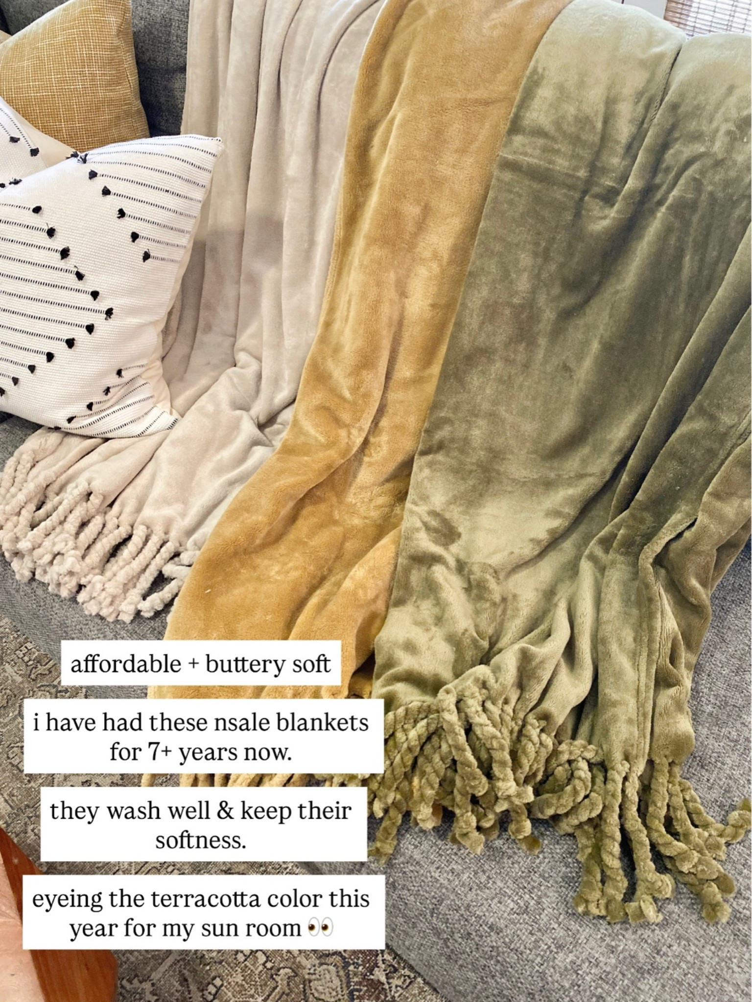 these are the best blankets i’ve purchased from nordstrom!  $24.99 sale price! i’ve had these 7+ years and they are still soft, wash well & perfectly cozy

#LTKSeasonal #LTKSaleAlert #LTKHome