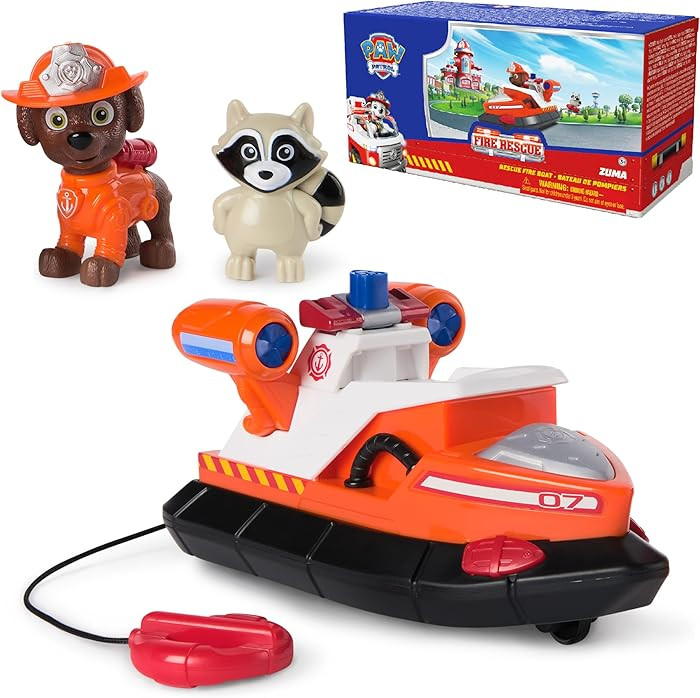 Paw Patrol Fire Rescue: Zuma Rescue Fire Boat with Action Figure, Launching Lifesaver, Raccoon & ... | Amazon (US)