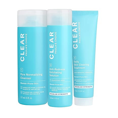 Amazon.com: Paula's Choice CLEAR Regular Strength Acne Kit, 2% Salicylic Acid &amp; 2.5% Benzoyl Pero... | Amazon (US)
