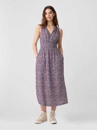 Print Splitneck Maxi Dress | Gap Factory
