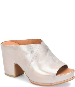 Kork-Ease Stowe Leather Block Heel Platform Slide Sandals | Dillard's | Dillard's