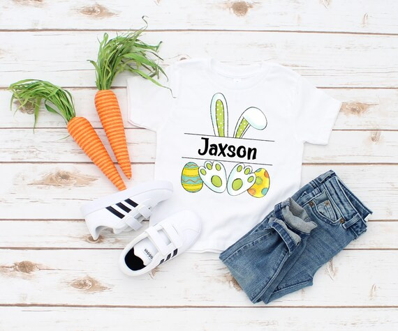 Kids Easter Bunny Ears Name Personalized Shirts Easter Bunny | Etsy | Etsy (US)