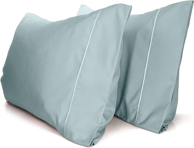 LuxClub Bamboo Collection Pillowcases 2 Pack - Eco Friendly Wrinkle Free Cooling Pillow Cases wit... | Amazon (US)