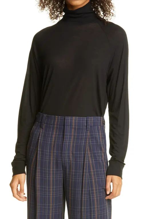 Vince Cotton Turtleneck Top in Black at Nordstrom, Size Xx-Small | Nordstrom