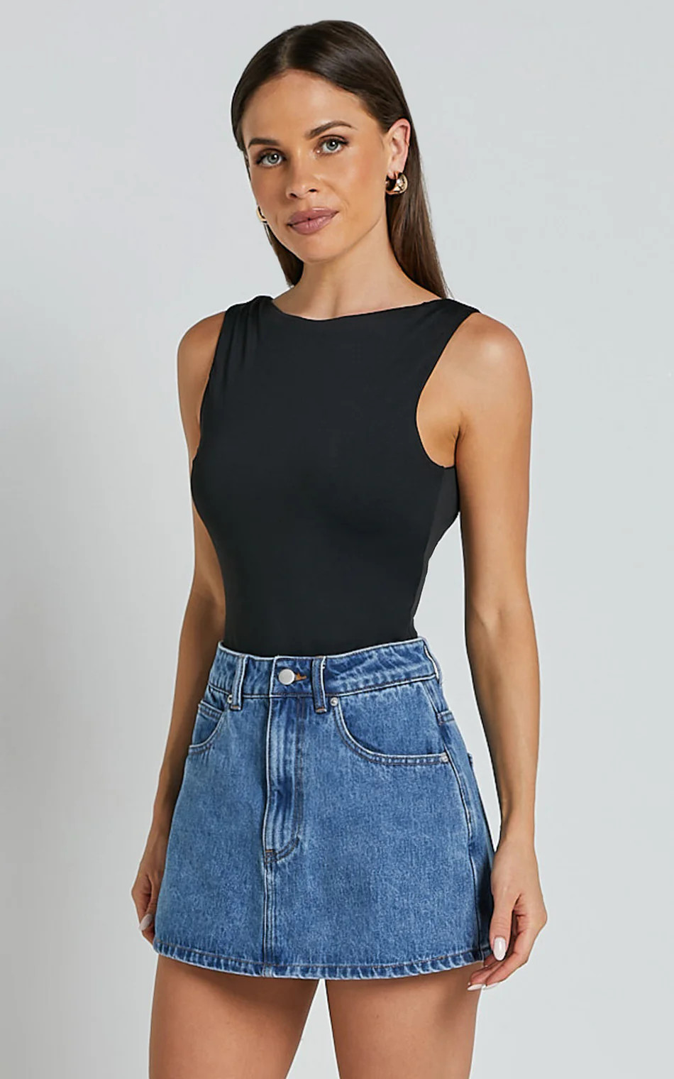 Harriet Skort - Mid Waisted Recycled Denim Skort in Mid Blue Wash | Showpo (US, UK & Europe)