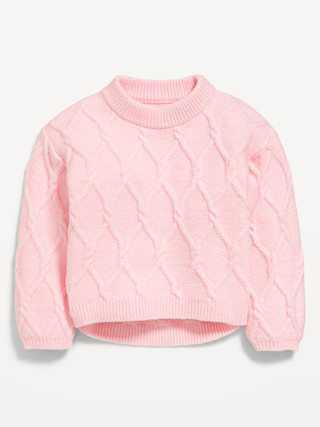 Long-Sleeve Cable-Knit Sweater for Toddler Girls | Old Navy (US)