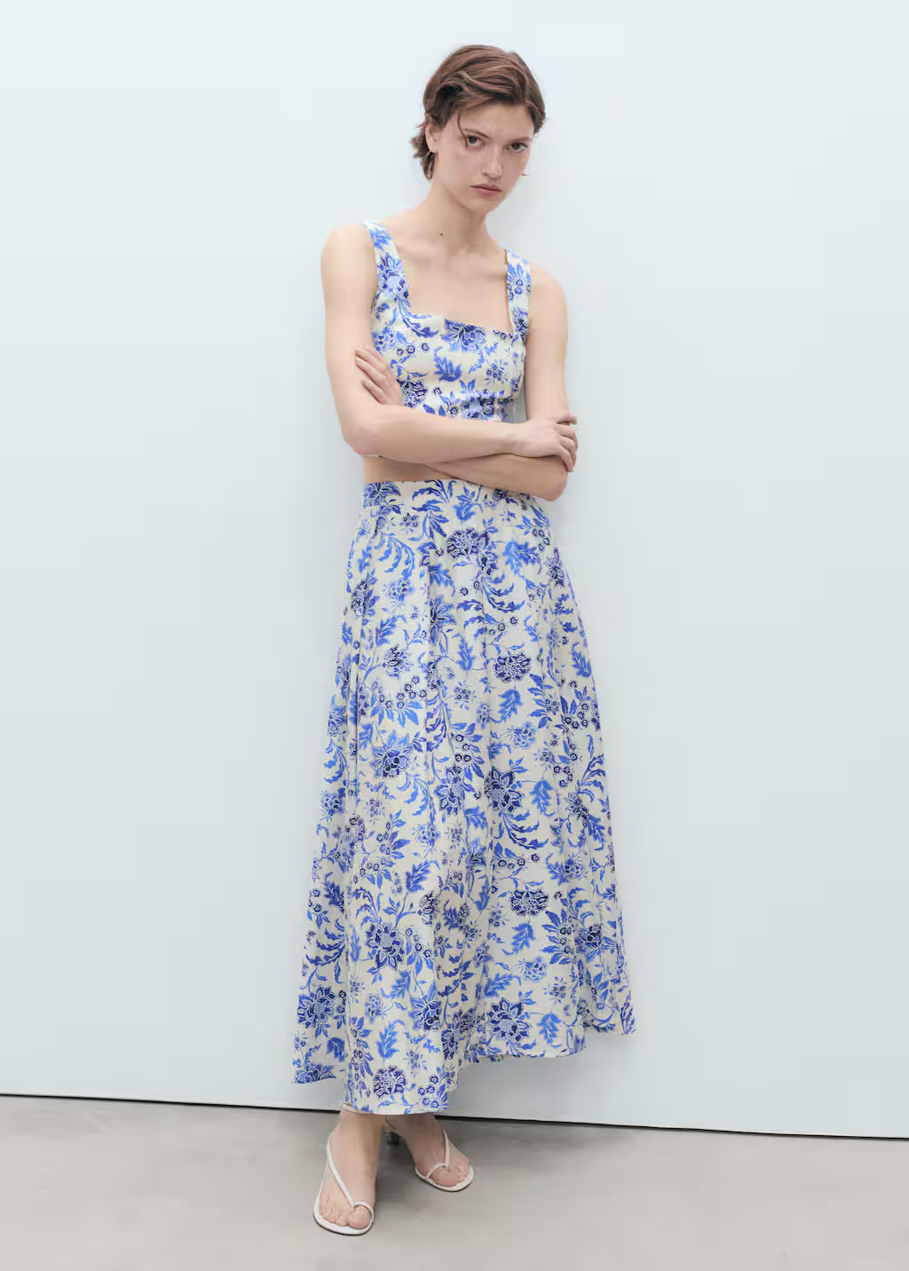Long floral flared skirt off white - Women - 0 - MANGO | Mango (US/MX/AU)