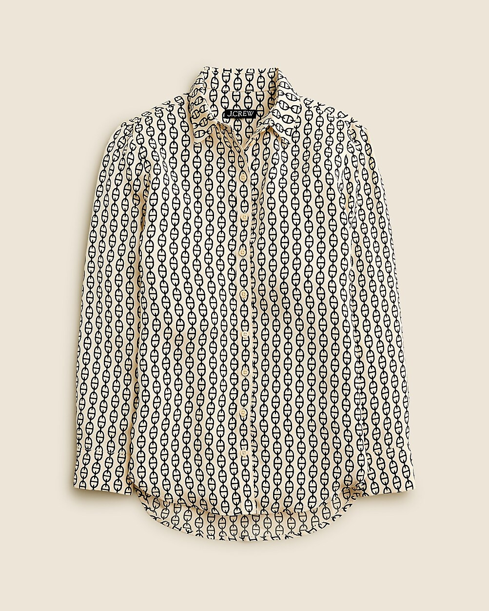 Drapey button-up shirt in vintage links print | J. Crew US