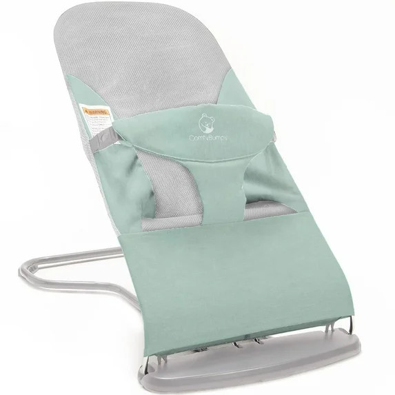 ComfyBumpy Ergonomic Baby Bouncer, Infant Bouncy Seat with Adjustable Heights and Carry Case, Gre... | Walmart (US)