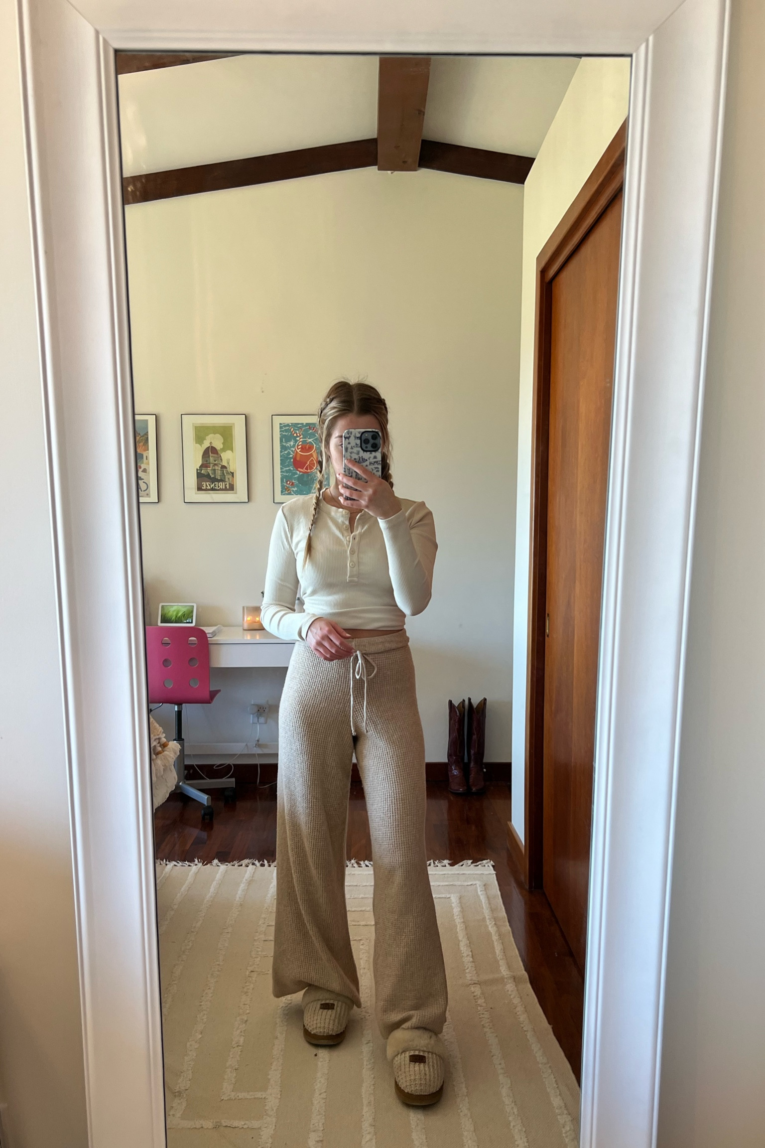 cozy work from home outfit! The comfiest waffle knit pants from aerie are on sale for under $25 right now! 
wearing xs in both

wide leg sweatpants, wfh outfits, lazy day outfit, cozy outfit, neutral outfit, minimal style

#LTKstyletip #LTKSpringSale #LTKsalealert