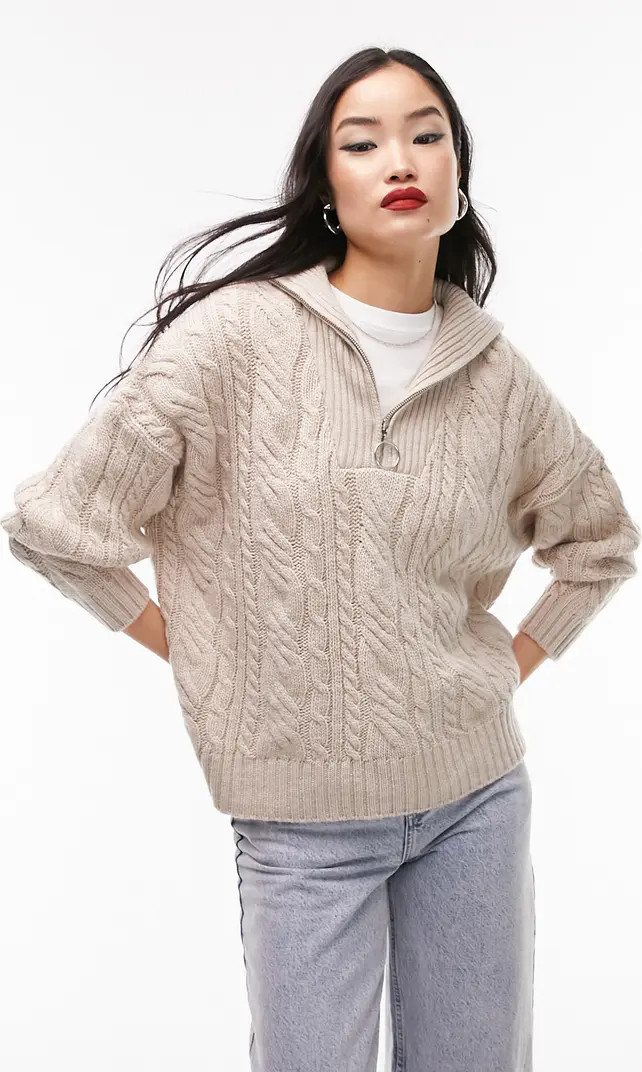 Cable Knit Half Zip Sweater | Nordstrom