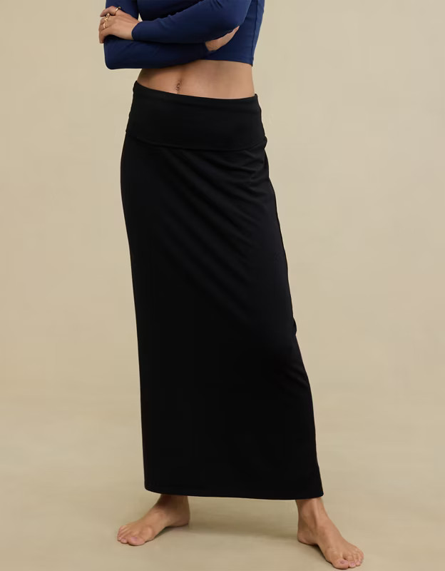 Aerie Chill Up Foldover Maxi Skirt | Aerie