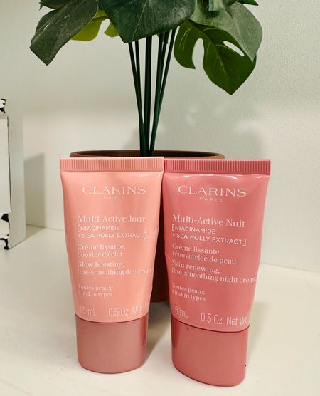 I was given these Clarins samples to try and now I have to go get the full cream because they are so good. One is for day and one is for night. So light and makes my skin so glowy

#LTKbeauty