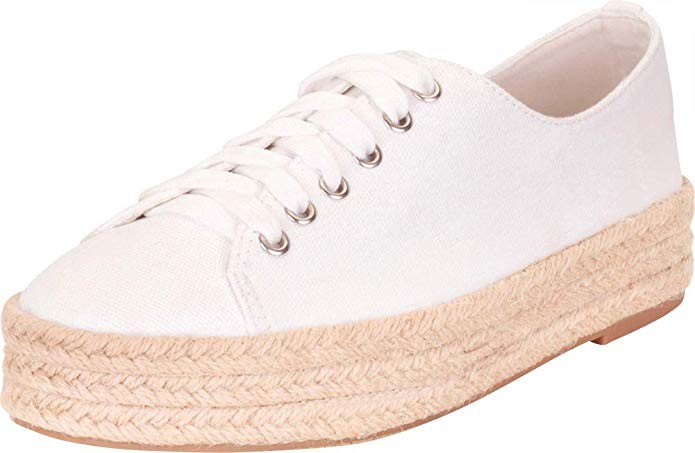 Cambridge Select Women's Low Top Lace-Up Chunky Espadrille Flatform Fashion Sneaker | Amazon (US)