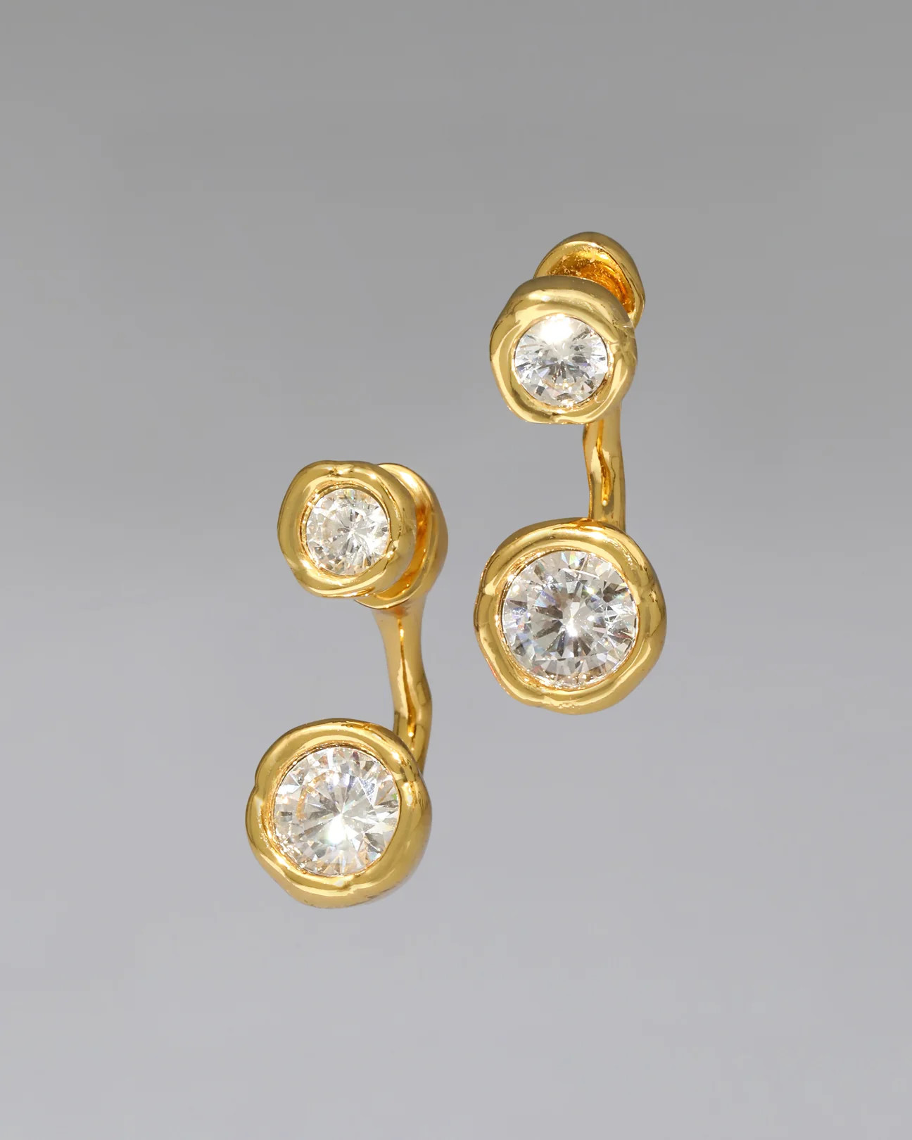 Asterales Gold Front Back Earrings | Gold Crystal Front Back Earrings | Alexis Bittar