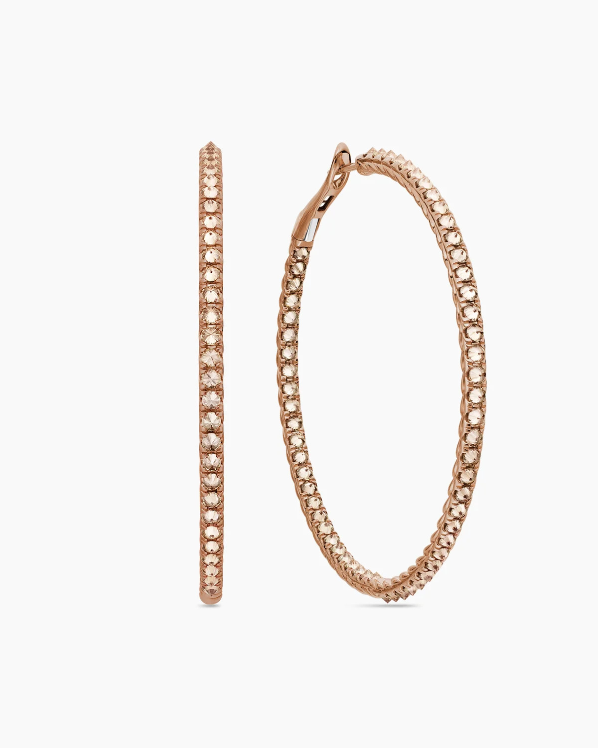 David Yurman | Pavé Hoop Earrings in 18K Yellow Gold with Diamonds, 19mm | David Yurman