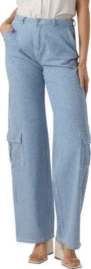 VERO MODA Stripe Loose Fit Nonstretch Cargo Jeans | Nordstromrack | Nordstrom Rack