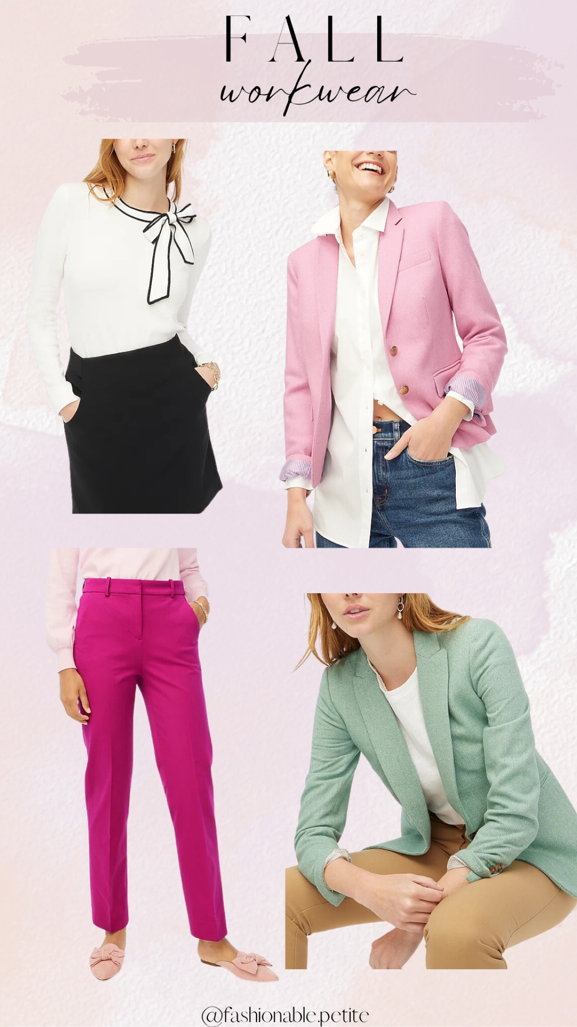 Workwear styles for early fall. 

Workwear. Work fashion. Work blazer. Work pants. Business wear. Office fashion. Petite blazer. Petite pants. Fall workwear. 

#LTKworkwear
