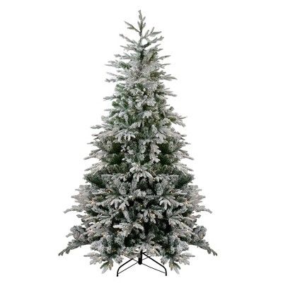 Northlight 7.5' Pre-Lit Flocked Winfield Fir Artificial Christmas Tree - Clear Lights | Target