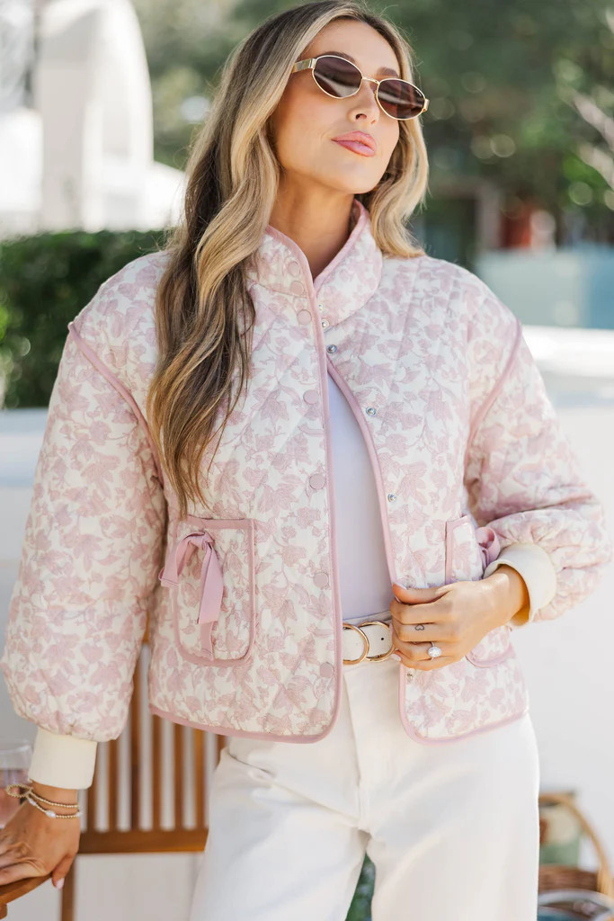 Just So You Pink Toile Quilted Jacket | The Mint Julep Boutique