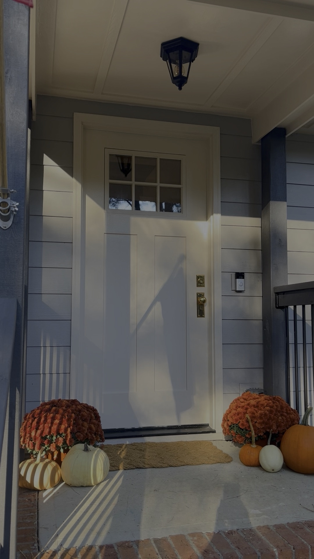 Fall front porch. What a little paint and a beautiful handle set can do for your entry! Entryway, front porch, front porch decor ideas. 

#LTKVideo #LTKStyleTip #LTKHome