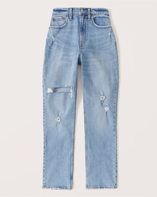 Curve Love 90s Ultra High Rise Straight Jeans | Abercrombie & Fitch (US)
