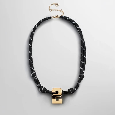 Knotty Varsity Custom Necklace - Onyx Single Digit | BaubleBar