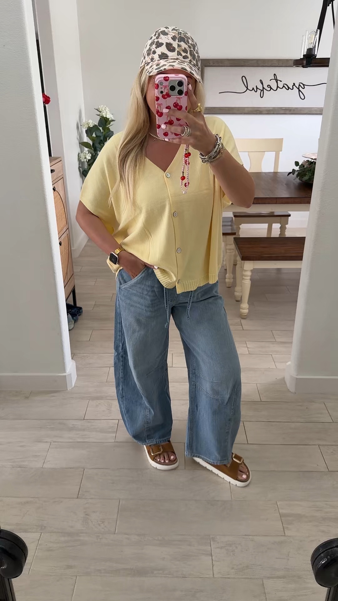 Spring outfit
Small cardigan
 barrel jeans xs 
Sandals tts

#LTKootd #LTKSaleAlert