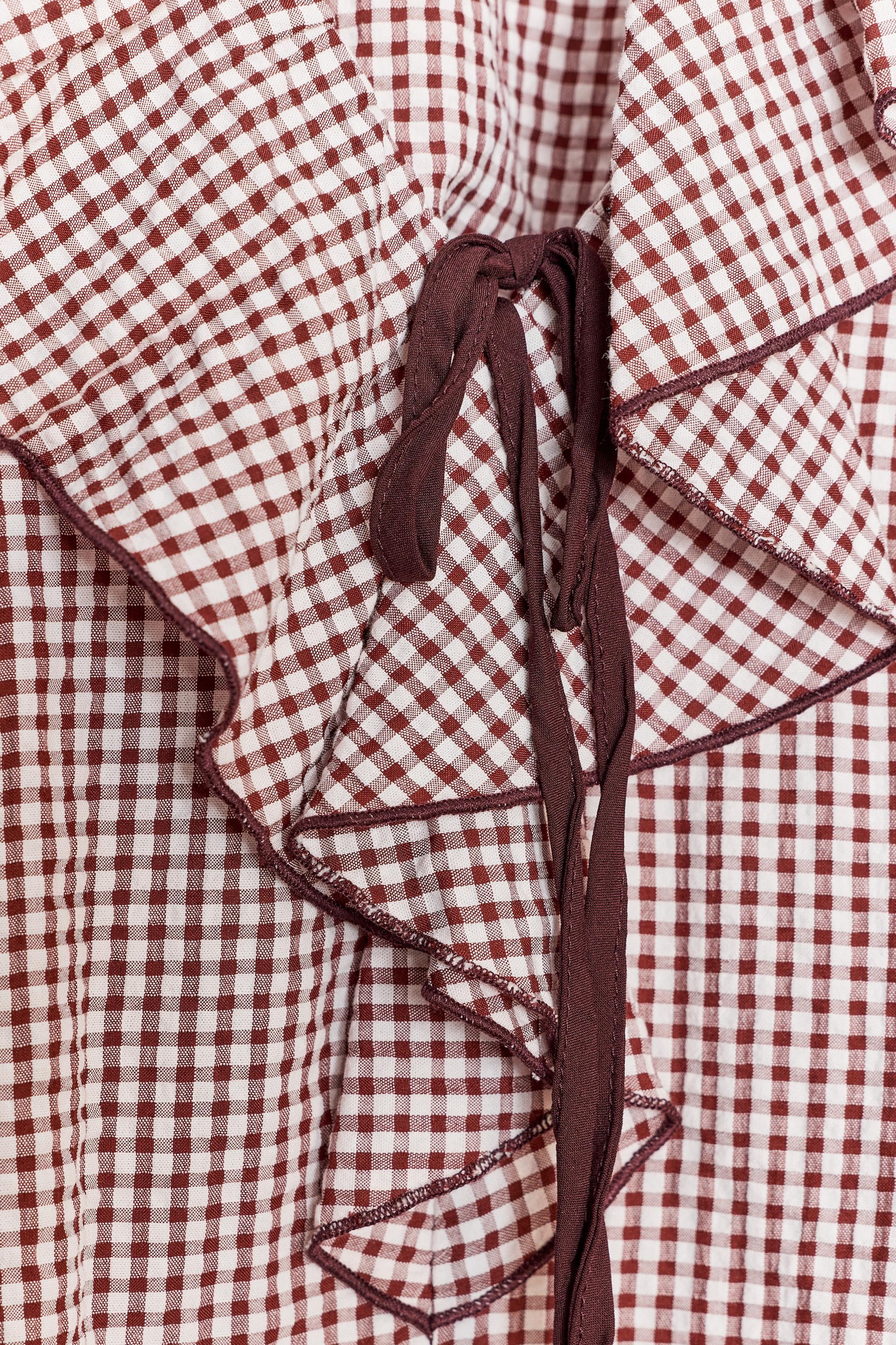 RUFFLED GINGHAM BLOUSE | Zara US