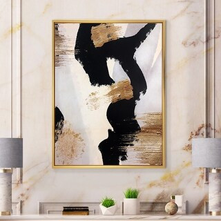 Designart 'Glam Collage II' Modern & Contemporary Framed Canvas Print - Black - 34 in. wide x 44 ... | Bed Bath & Beyond
