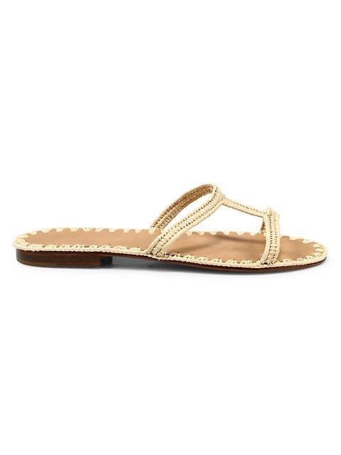 Carrie Forbes Iris Raffia Slide Sandals | Saks Fifth Avenue