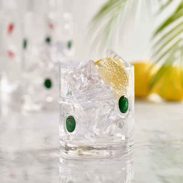 Olive Pressed Tumbler Glass | Dunelm