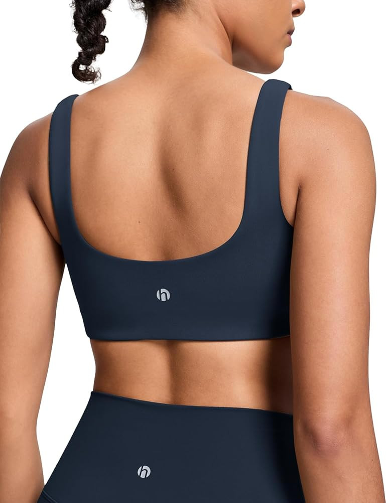 HeyNuts Womens U Back Sports Bra, Scoop Neck Low Impact Workout Yoga Tops Padded with Built in Br... | Amazon (US)