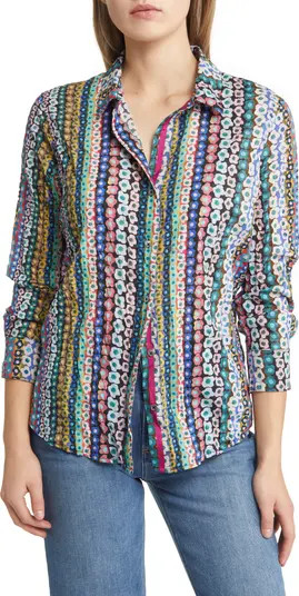 Flower Field Crinkle Button-Up Shirt | Nordstrom