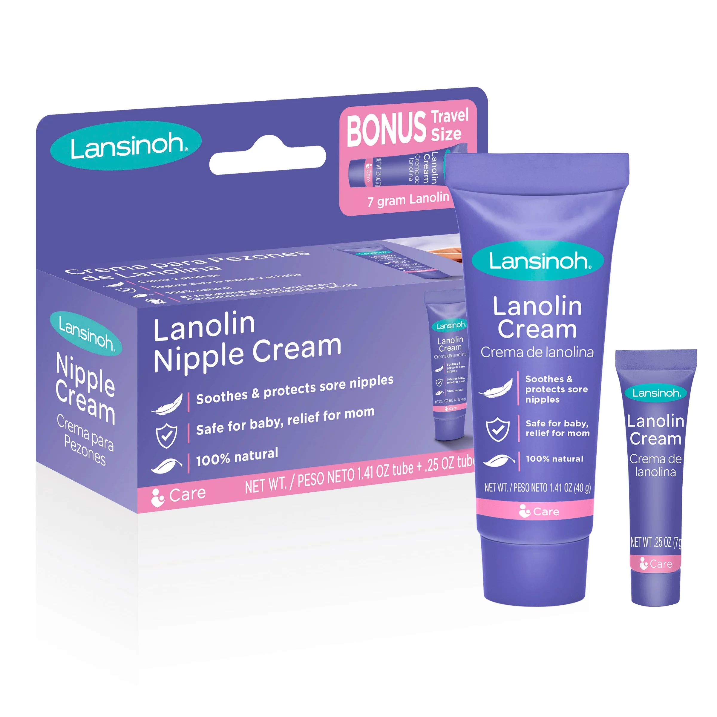 Lansinoh Lanolin Nipple Cream for Breastfeeding, 1.41 Ounces with 0.25 Ounce Bonus Tube | Walmart (US)