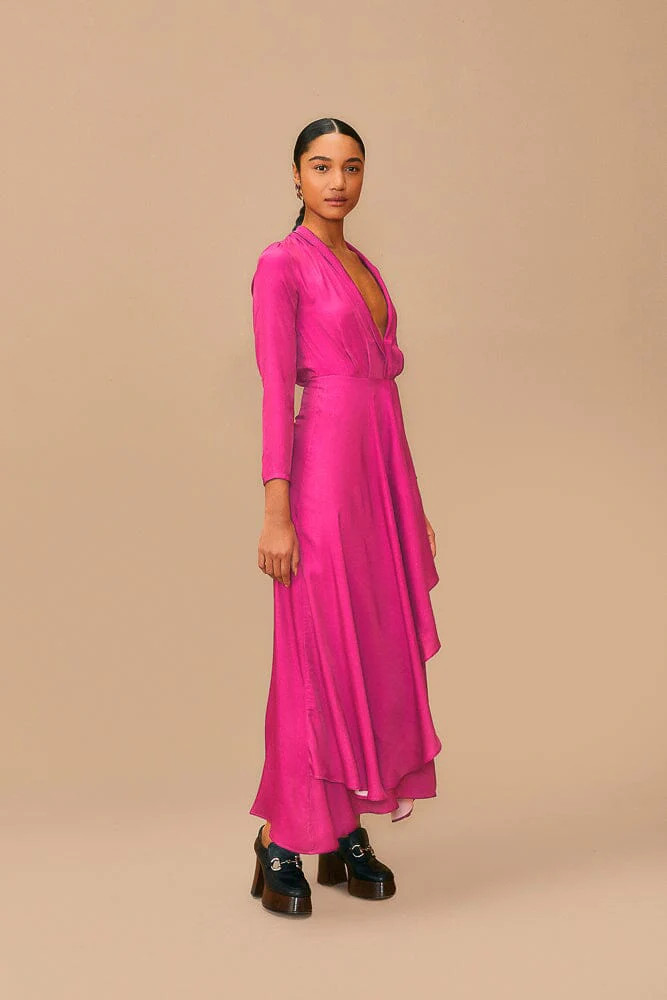 Pink Long Sleeve Maxi Dress | FarmRio (US)