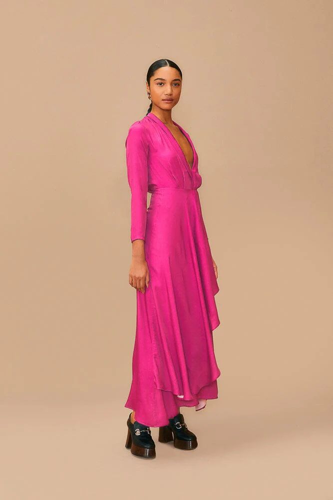Pink Long Sleeve Maxi Dress | FarmRio